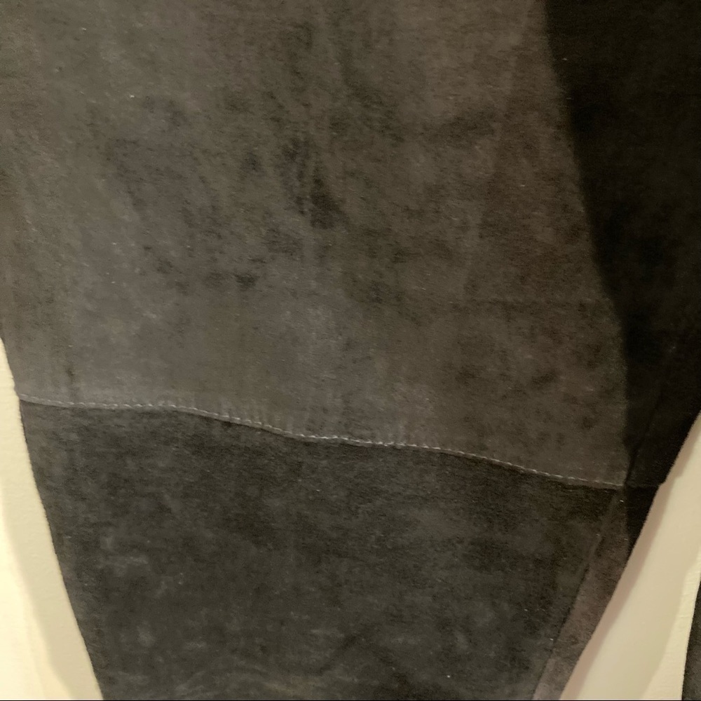 PERRY ELLIS AMERICA Sz 10 High Rise Suede Leather Pants - Picture 4 of 8